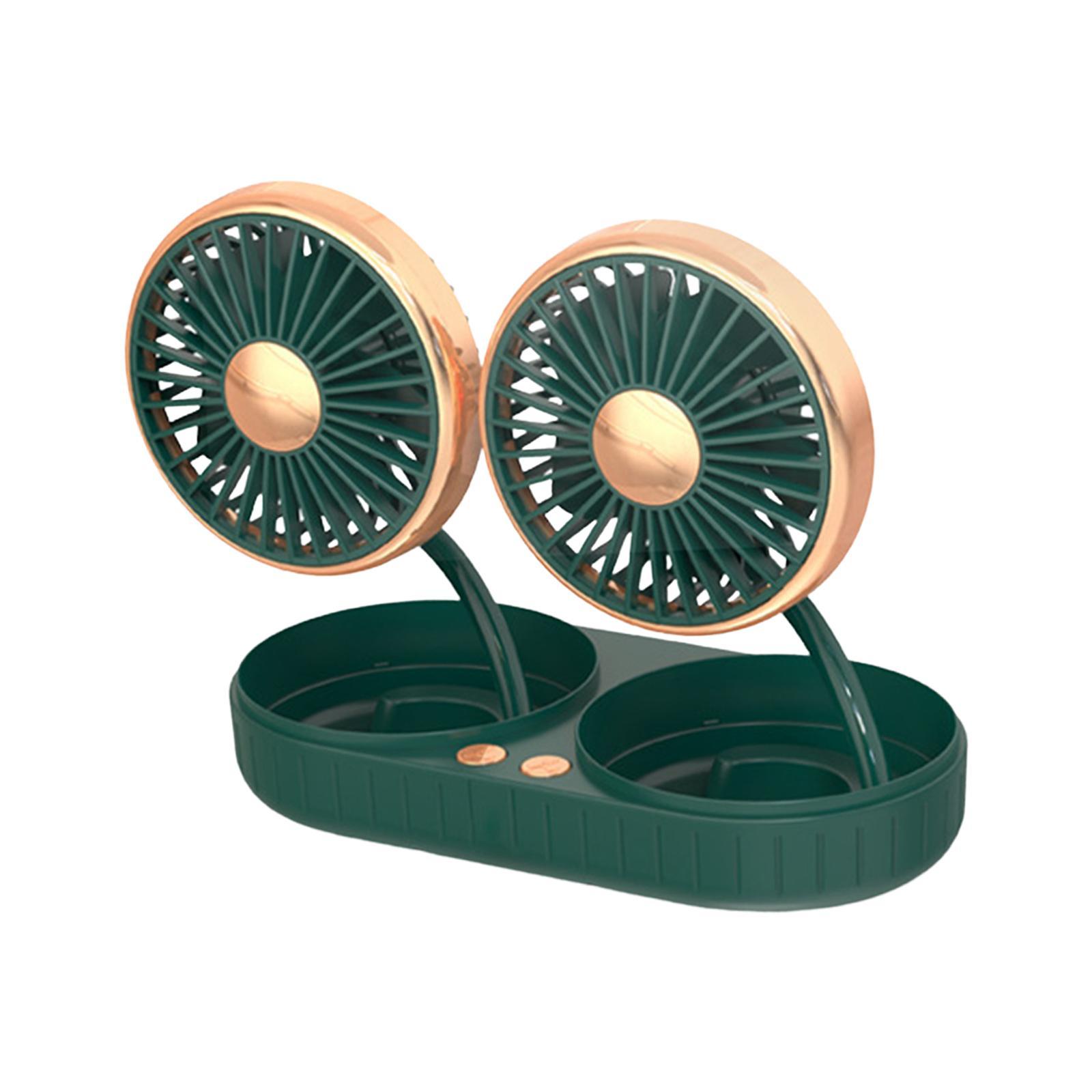 Electric Car Fan Vehicle Fan Double Head Auto Cooling Fan Tabletop Lightweight Fittings Car Cooling Fan Car Fan for Truck SUV Dashboard