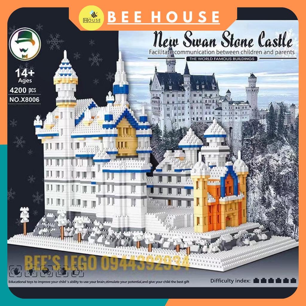 Bộ đồ chơi xếp hình lắp ráp lâu đài kiến trúc Hồ thiên Nga Swan lake Castle Mini block city building