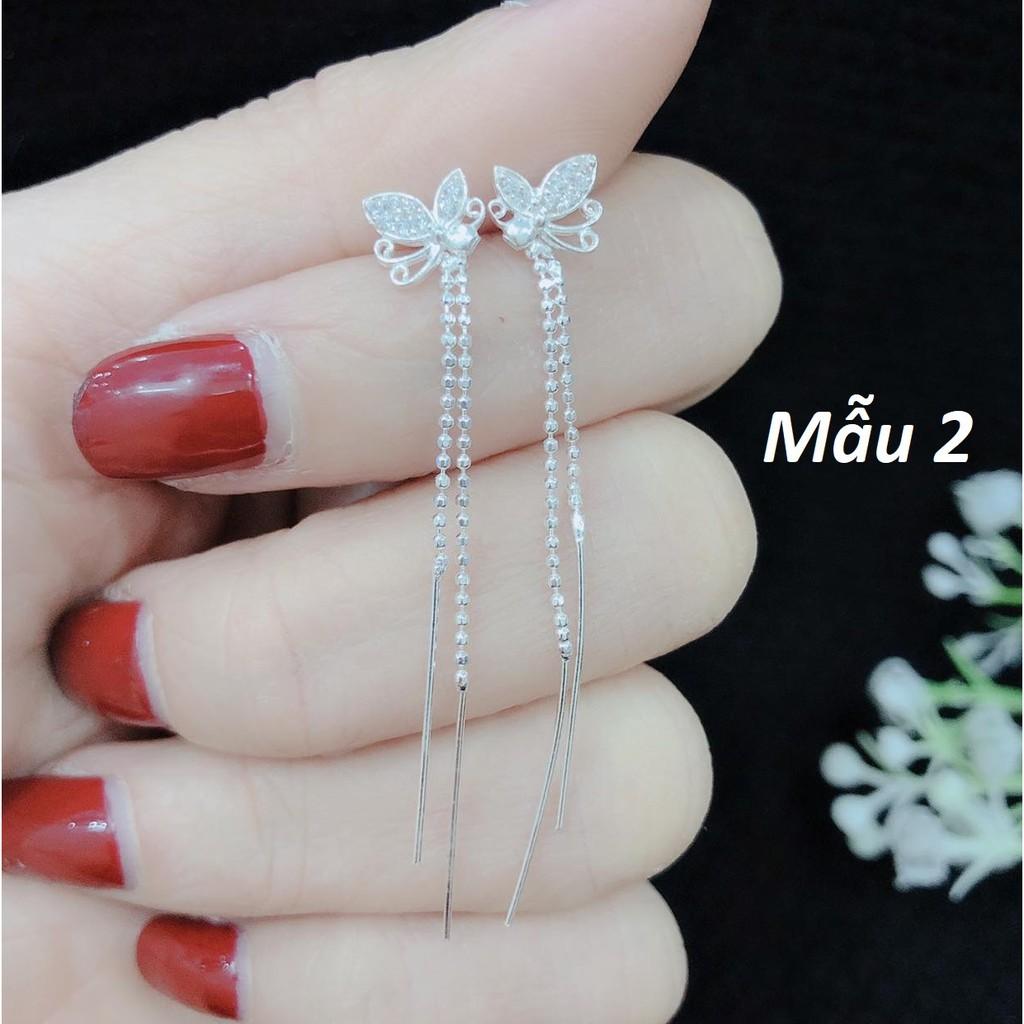 Bông tai nữ bạc ta tua dài MS08d