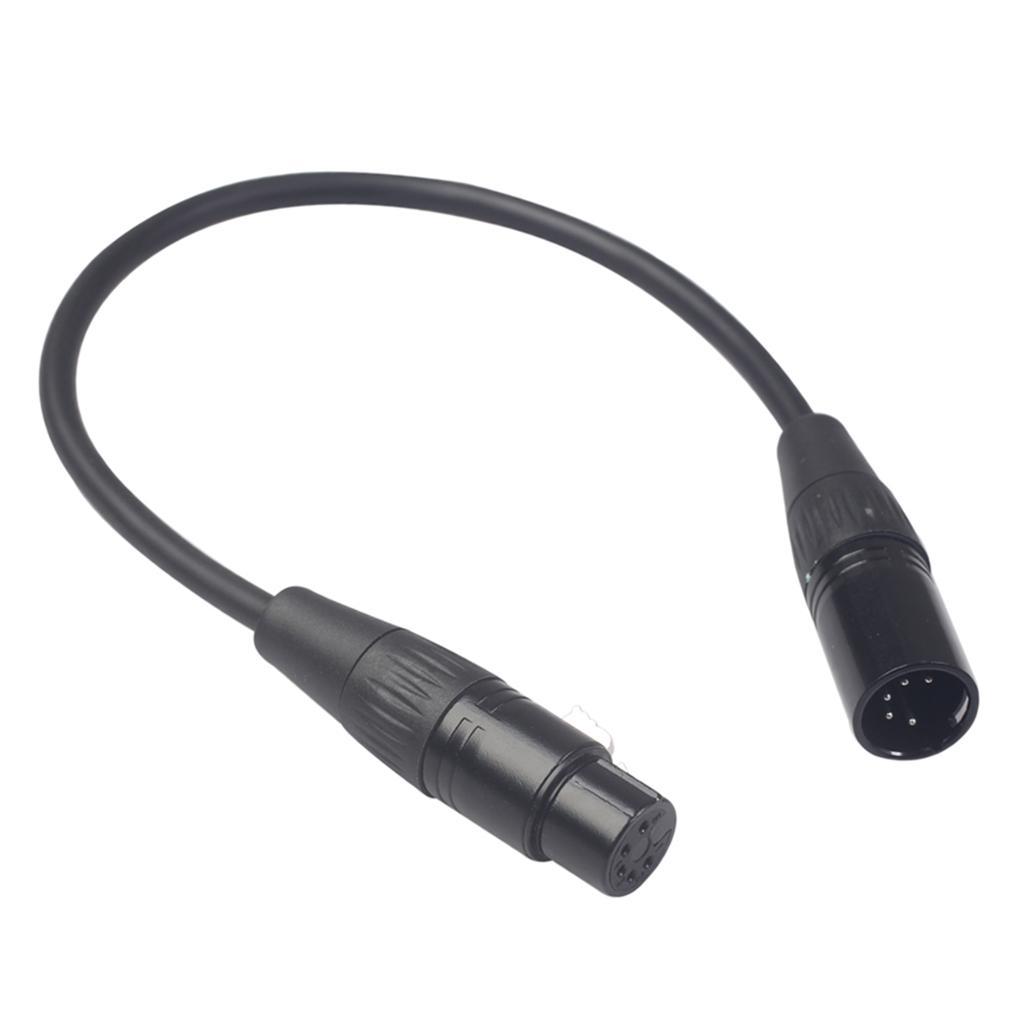 5 Pins XLR Male to 5 Pins XLR Female Microphone Stereo Audio Cable 0.3m