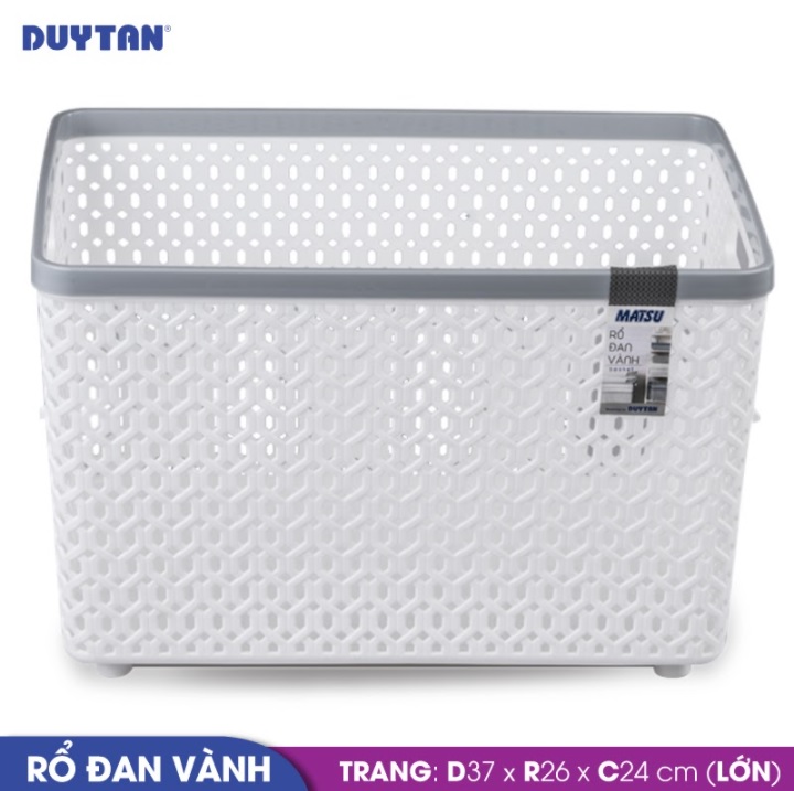 Rổ đan vành lớn nhựa Duy Tân Matsu (37 x 26 x 24 cm) - 12163 - Giao màu ngẫu nhiên - Hàng chính hãng