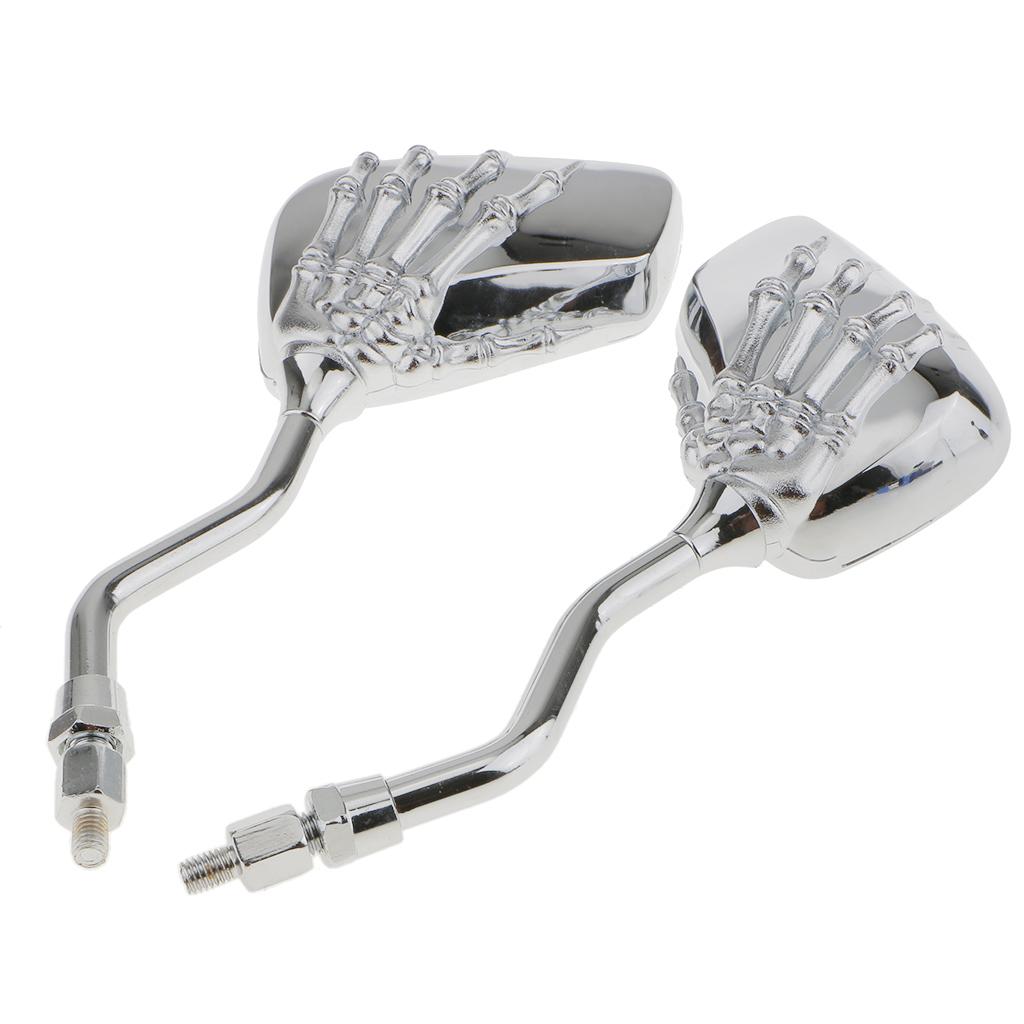 Motorcycle Skull hand Rear View Side Mirrors for   Suzuki 8/10mm