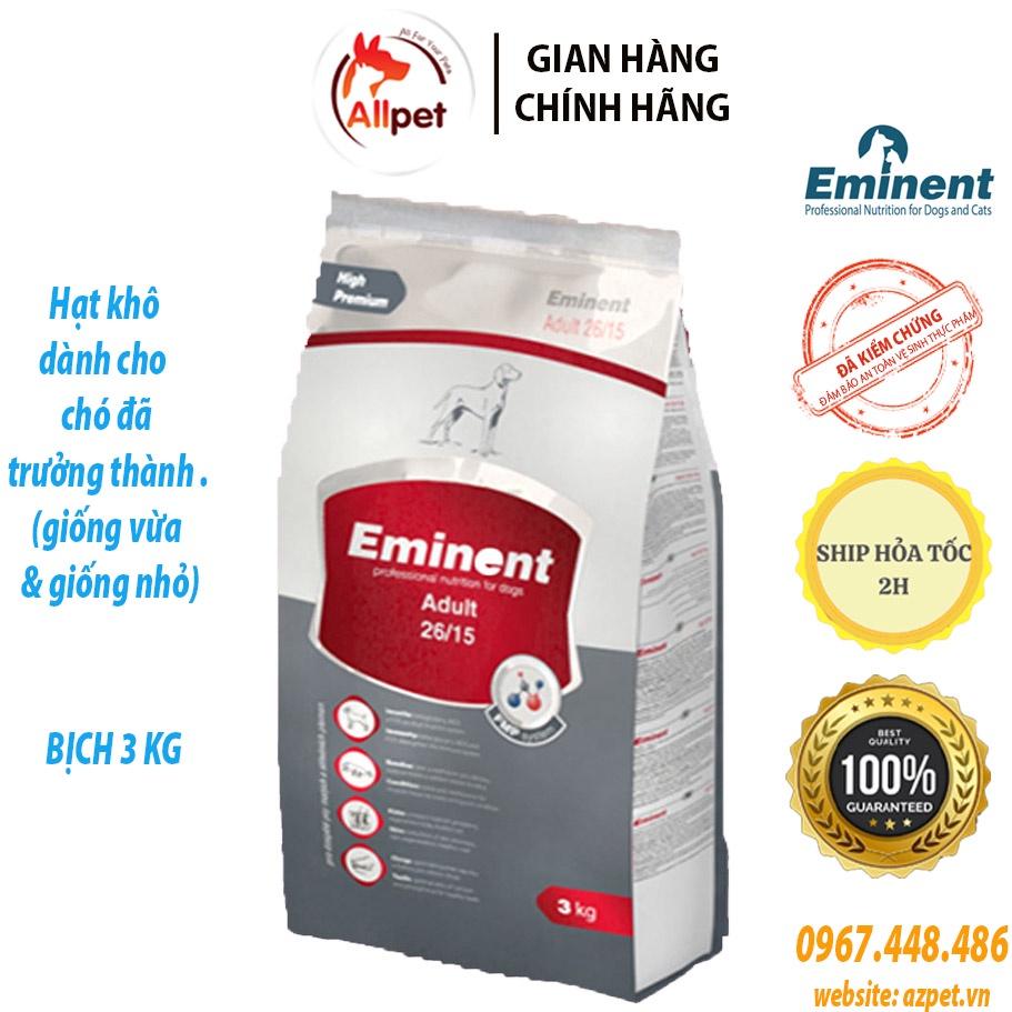 Eminent Adult - 3kg, Thức ăn cho chó trưởng thành, dành cho Chó giống vừa và giống nhỏ. Hạt cho chó trưởng thành.
