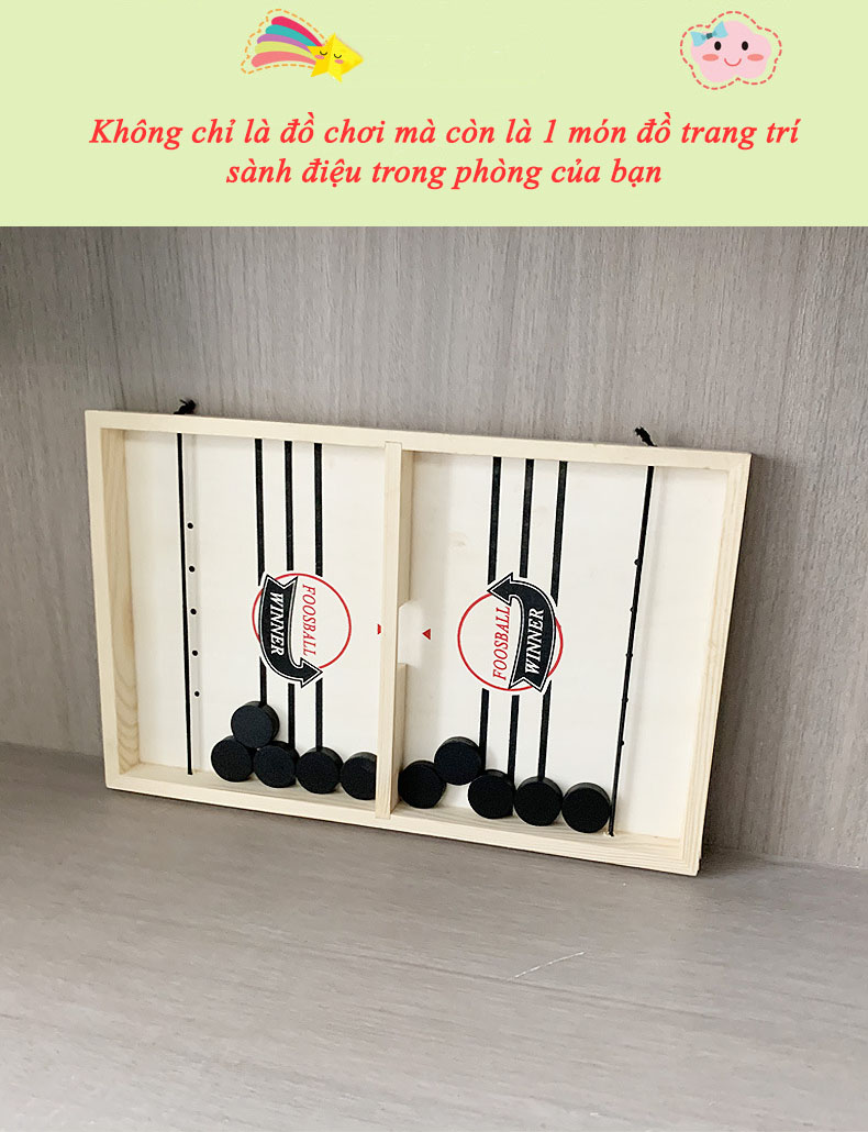 Đồ Chơi Gỗ, Bộ Cờ Búng Foosball Winner, Sling Puck Đồ Chơi Vận Động Cho Bé BABYBOSS - Tặng Kèm 1 Tranh Ghép Bằng Gỗ