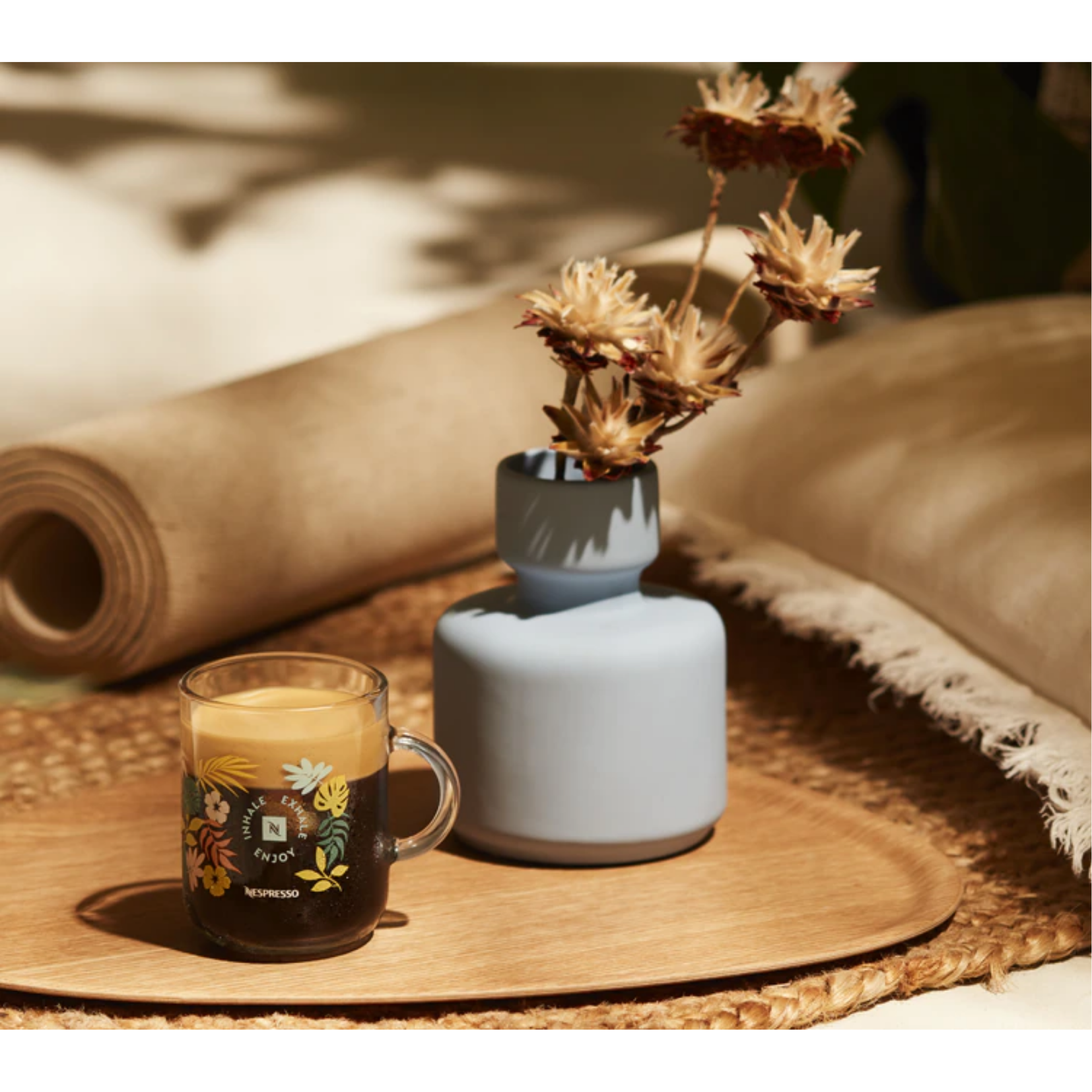 Nespresso Summer Accessories - Bộ Sưu Tập Hè BREW BREATH BLOOM COFFEE MUG và INHALE EXHALE ENJOY COFFEE MUG 390 ml Ly Uống Cà Phê Nespresso Chính Hãng