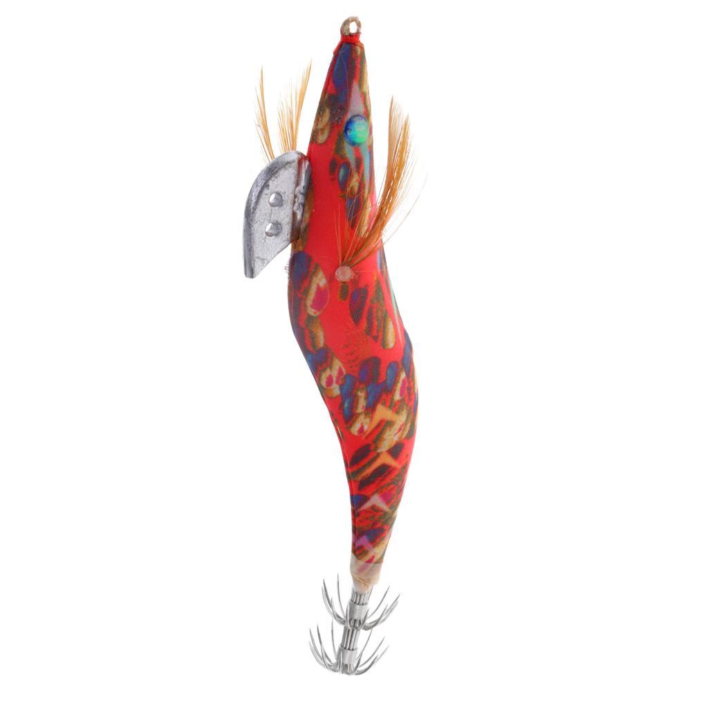 2 Pieces Bionic Fake Squid Jig Hook Bright Color Imitation Design Shrimp Fishing Lure