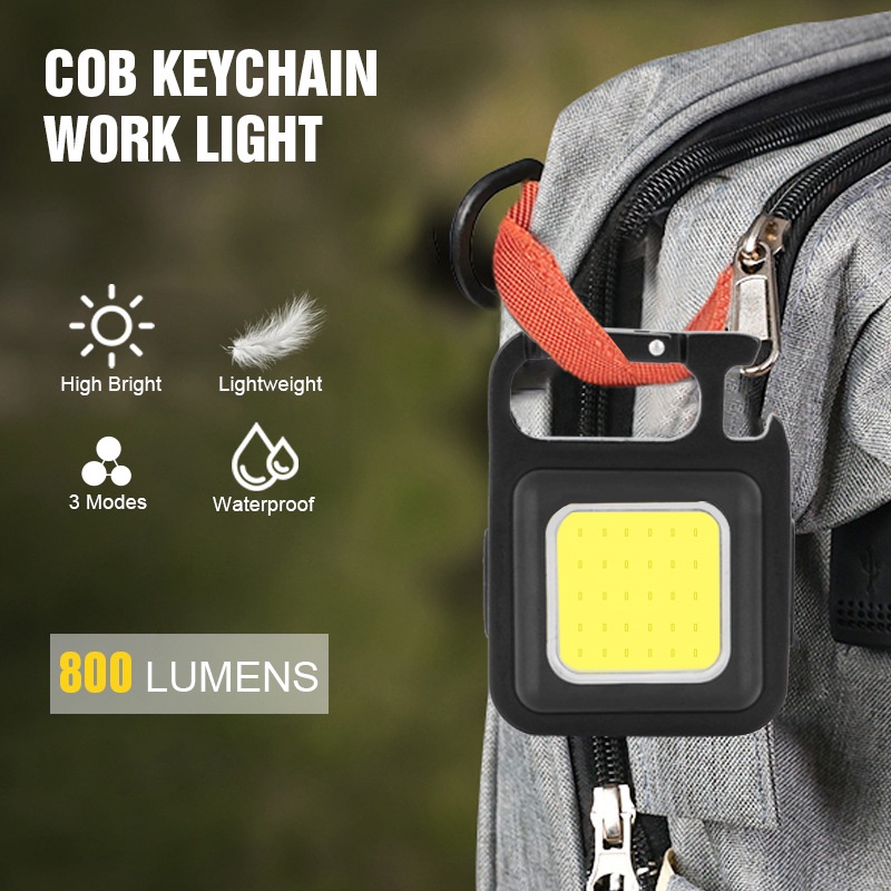 Đèn LED COB Mini 800 Lumens Có Móc Khóa Di Động Đa Ứng Dụng