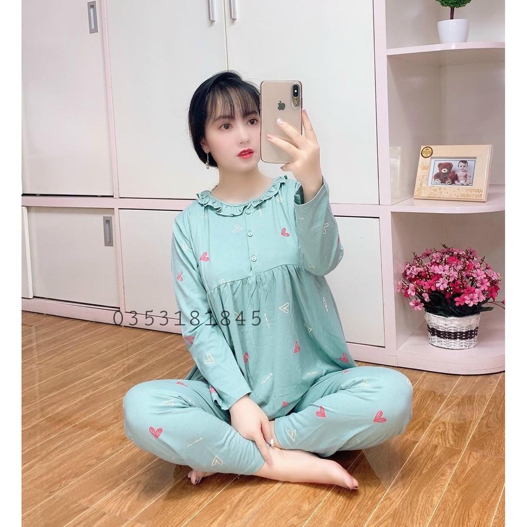 bộ bầu chất đẹp 100% cottonsiêu mát siêu mềm siêu mịn, có mở nắp cho con ti Free size 43~68kg