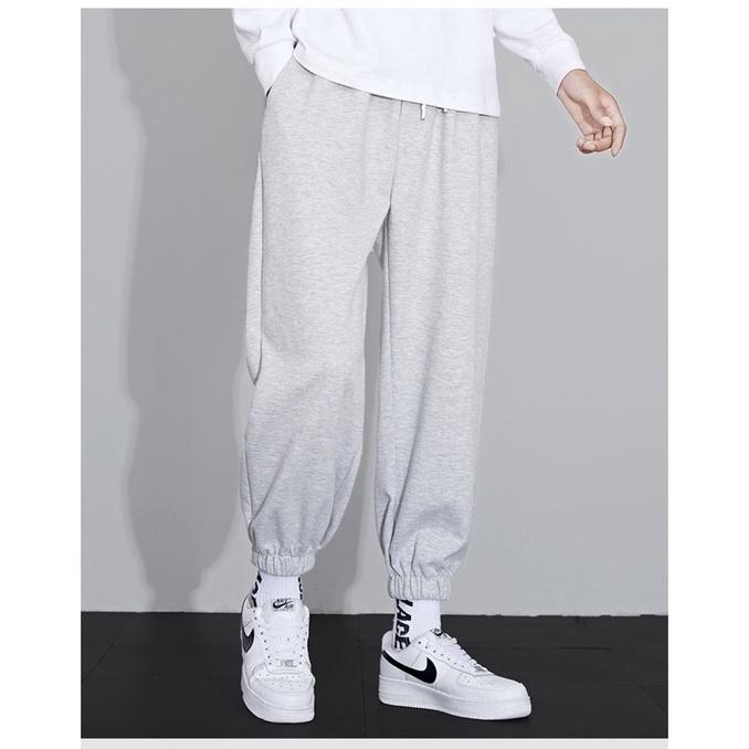 Quần Jogger Nam Nữ Trơn Basic Ống Rộng Thun Da Cá Phong Cách Thể Dục Thể Thao Năng Động Unisex