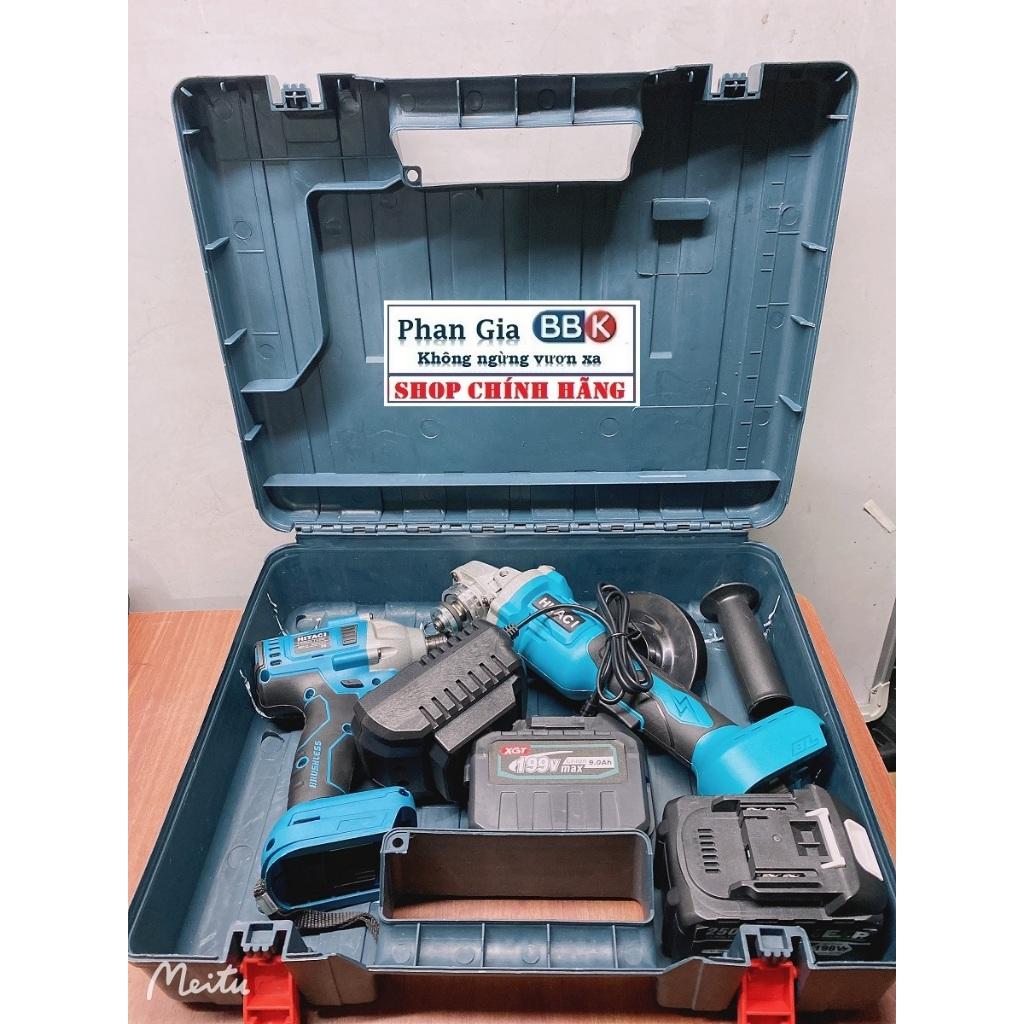 Combo 2 trong 1 gồm máy mài góc pin và máy chuyên vít pin 199V Pin 15 CELL - Tặng hộp đựng