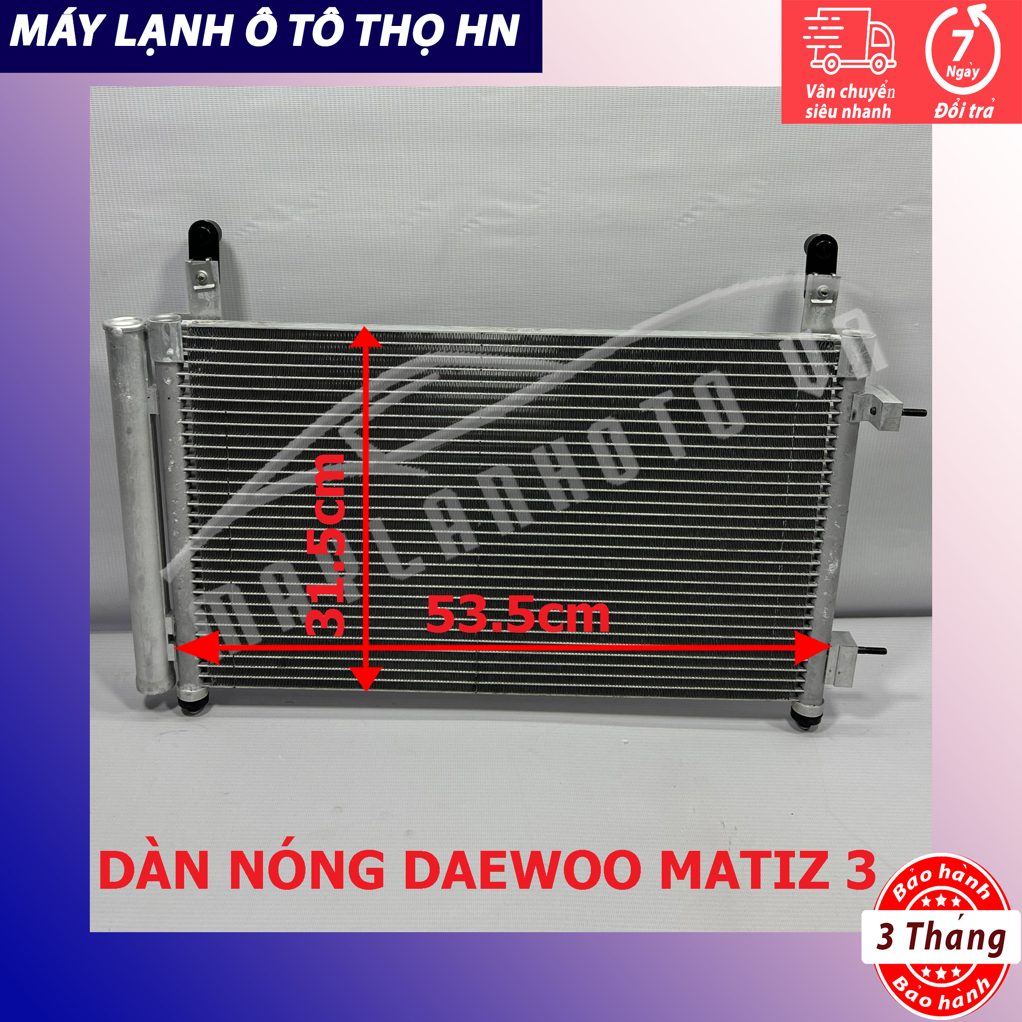 Dàn nóng Daewoo Matiz 3 - Chevrolet Spark 2006 2007 2008 2009 2010 hàng xịn Hàn Quốc 06 07 08 09 10