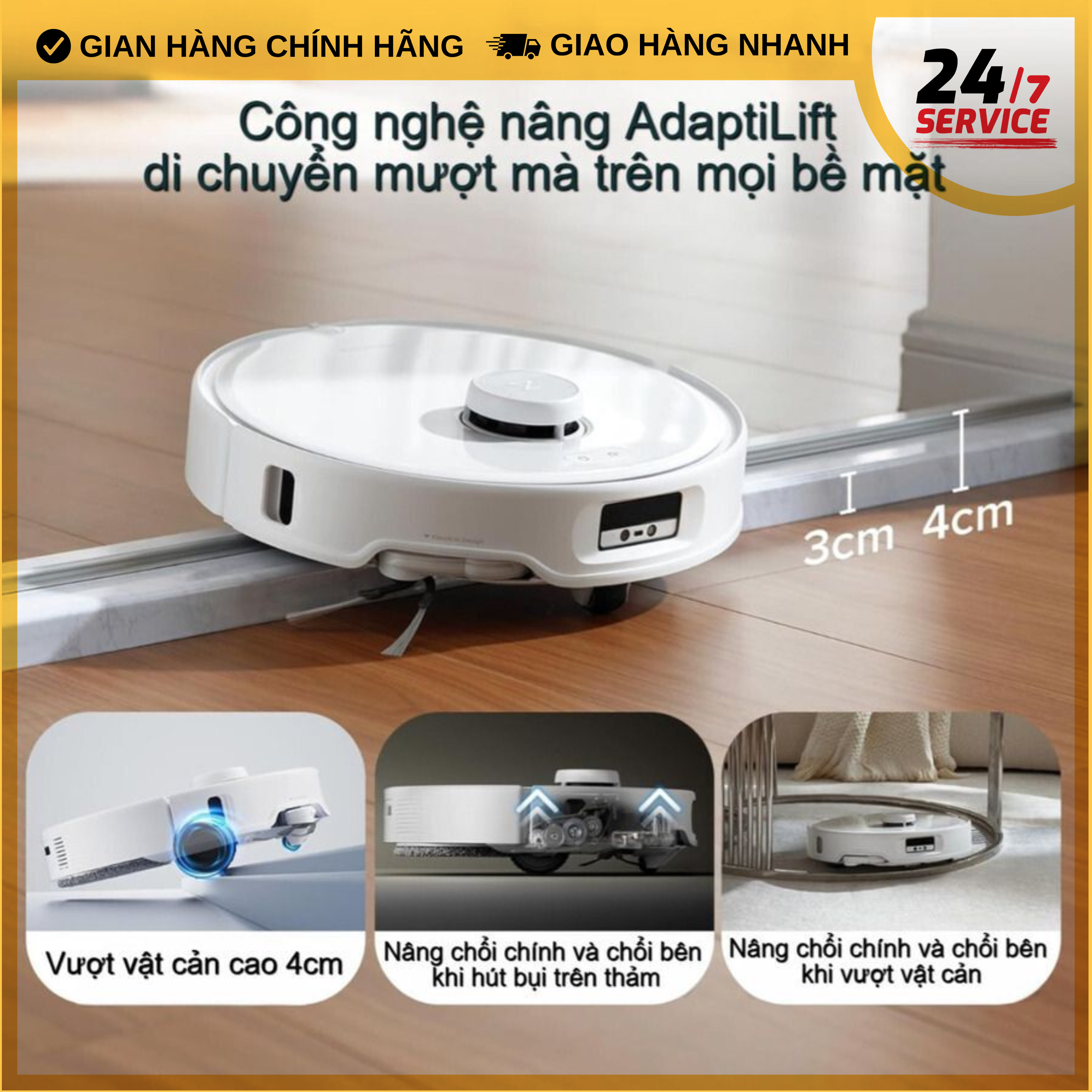 Robot hút bụi lau nhà Roborock Q Revo Curv – Hàng Chính Hãng
