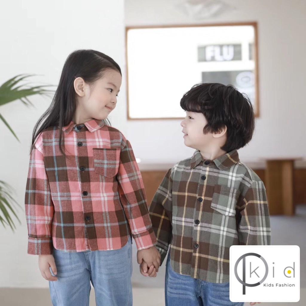 ÁO SƠ MI CARO 2 TÚI- CPKID - BAO CHẤT BÉ YÊU - THỜI TRANG TRẺ EM PHONG CÁCH HÀN QUỐC