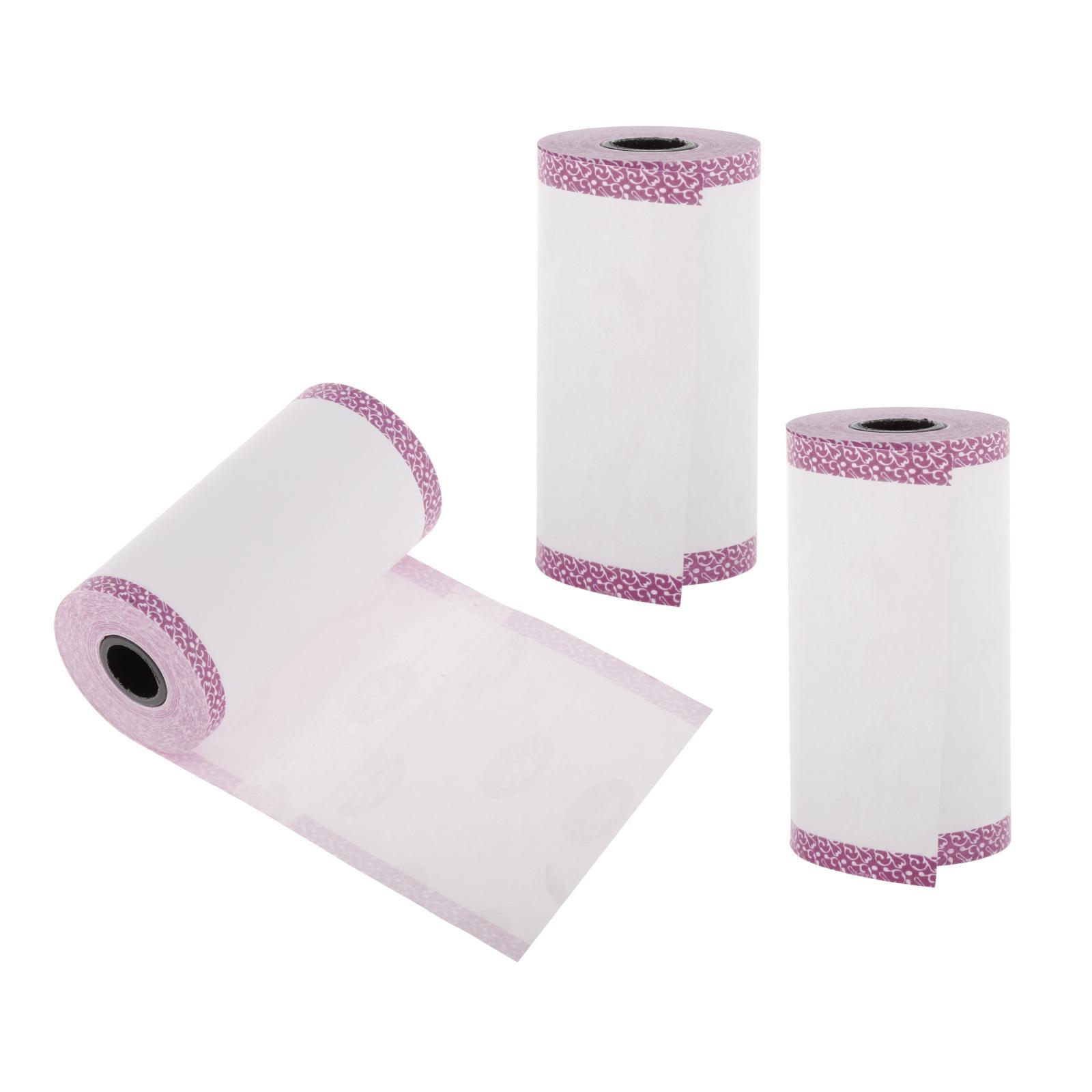 3x Thermal Printing Paper, Mini Thermal Printer of Photo Note Receipt, Color Edge Thermal Paper Portable 57x30mm without Adhesive, 3 Colors to Choose