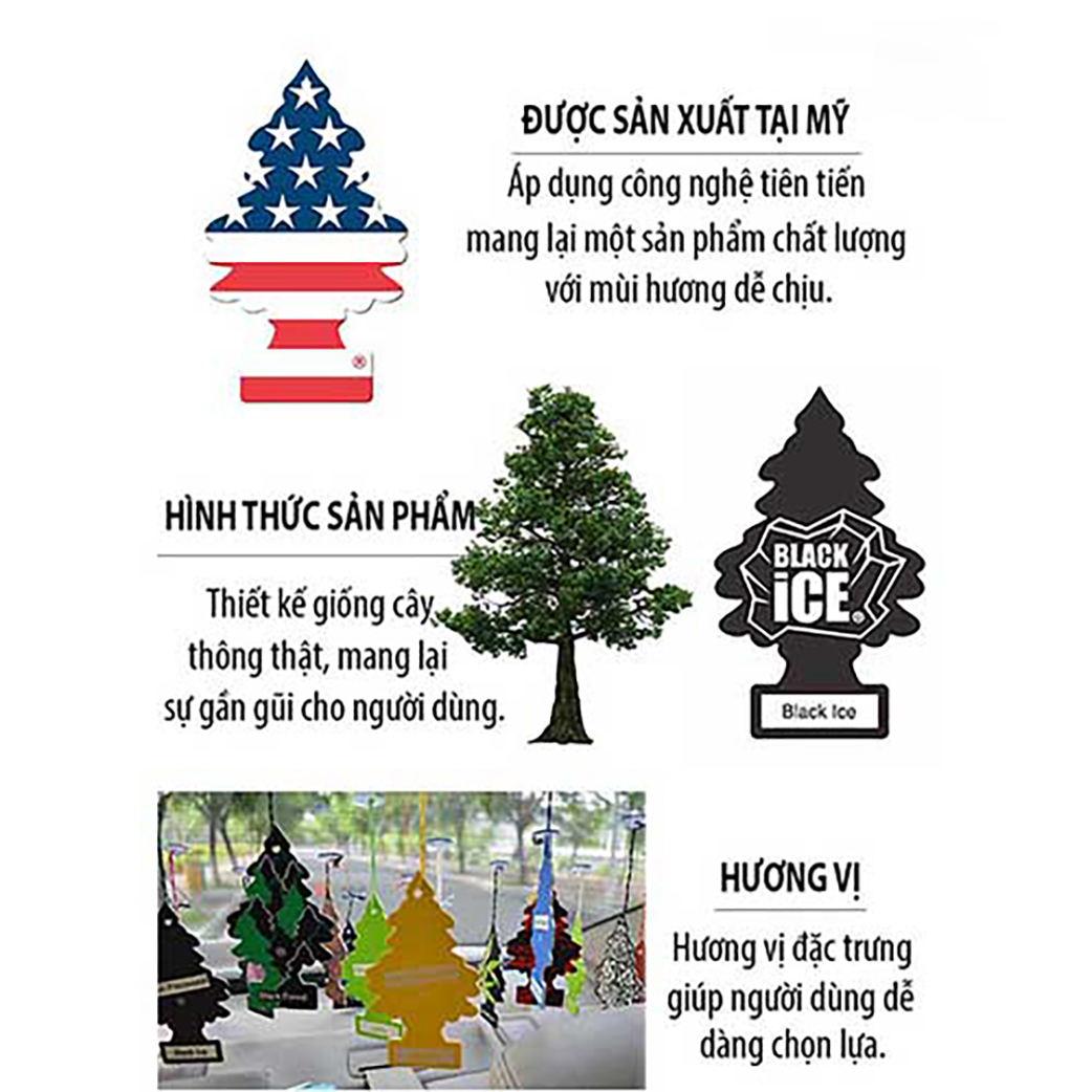 Cây Thông Thơm Little Trees Túi Thơm Treo Phòng, Ô tô - Hàng Chính Hãng TDVN