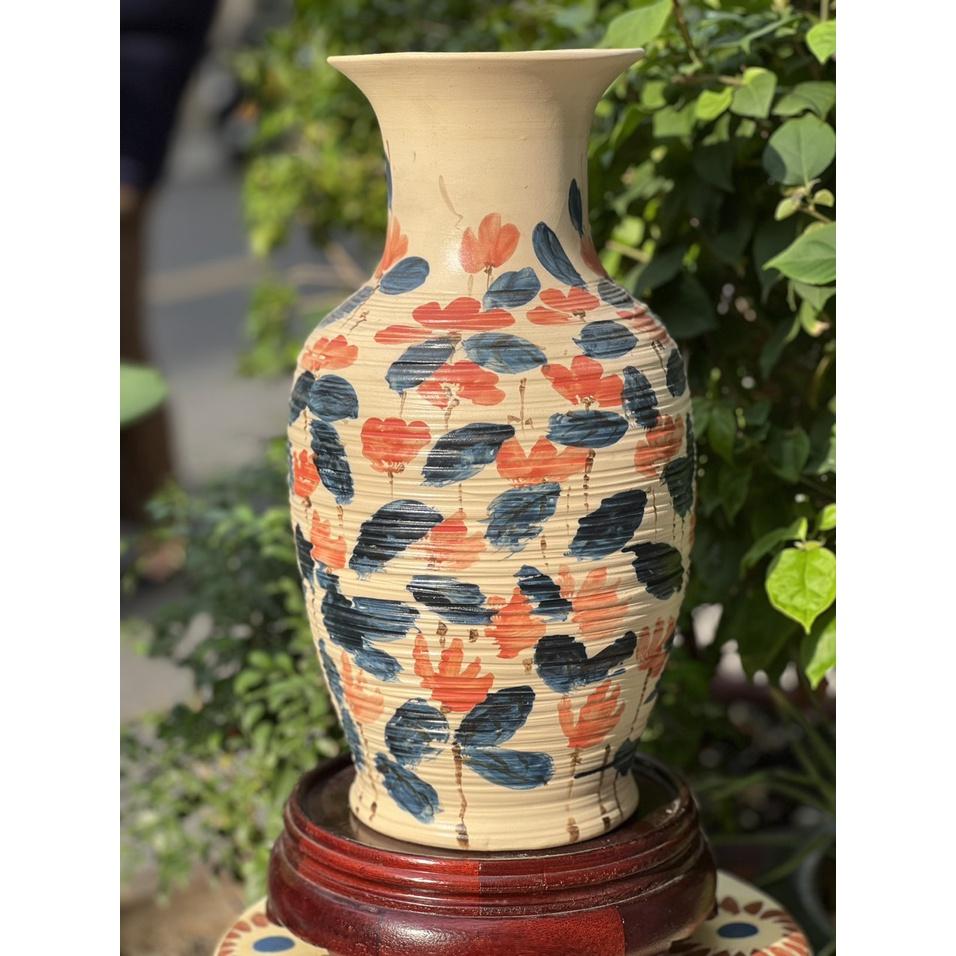 BÌNH HOA ĐỘC BẢN GỐM SỨ NAM BỘ 40CM CẤM HOA TRANG TRÍ DECOR