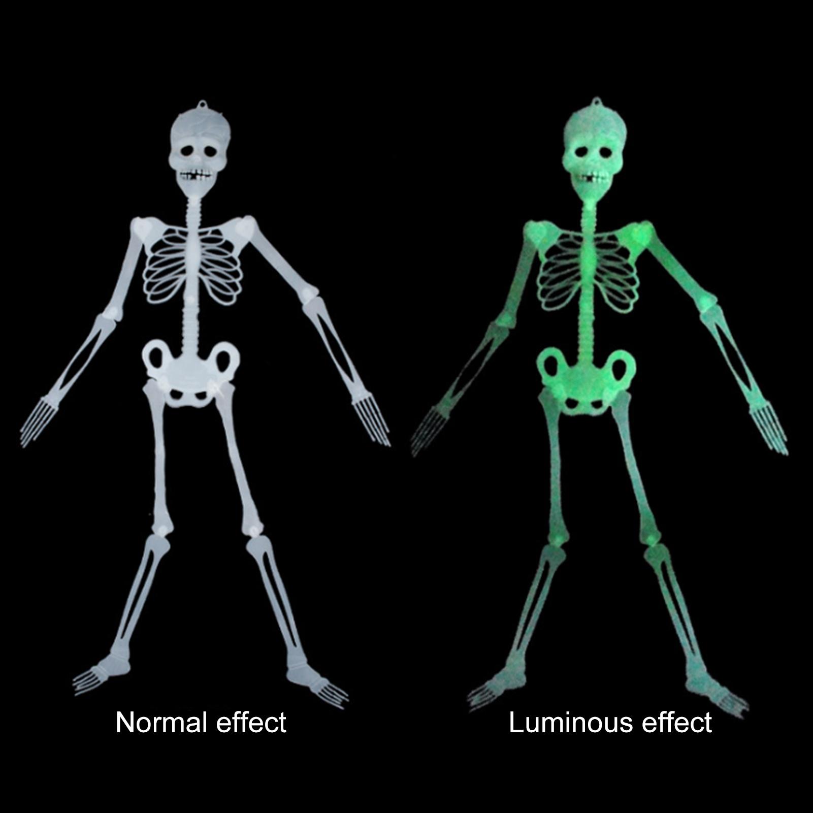 Set 2 Phụ Kiện Bộ Xương Có Đèn Phát Sáng Trang Trí Halloween