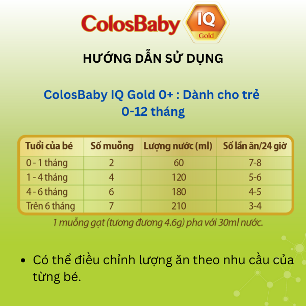 Colosbaby IQ Gold 0 + 400g hỗ trợ phát triển trí não, miễn dịch khỏe cho bé - VitaDairy