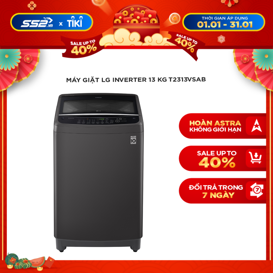 Máy giặt LG Inverter 13 kg T2313VSAB - Hàng chính hãng - Giao toàn quốc