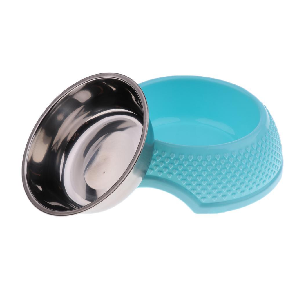Anti Slip Stainless Steel Pet Dog Cat Feeder Food Water Bowl Dish