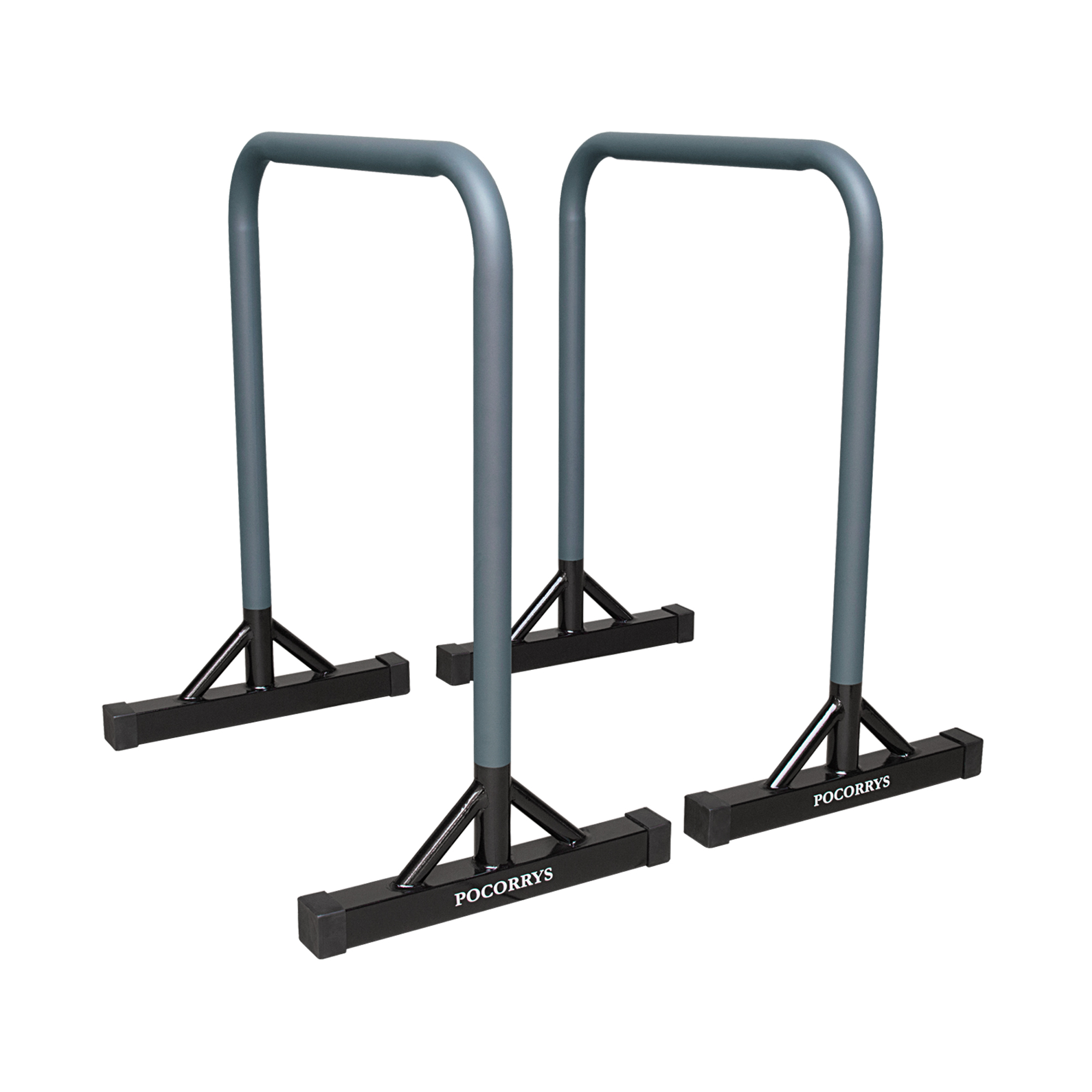 Xà kép Parallettes Dip cao 90cm, Pocorrys PAD-03, Màu ghi chân đen