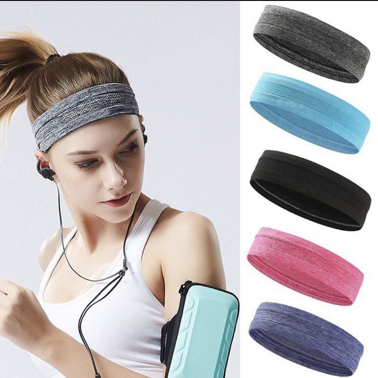 Băng đô thể thao BENDU headband Pk9002 hàng chính hãng chất liệu cotton đeo trán thấm chặn mồ hôi chống trượt