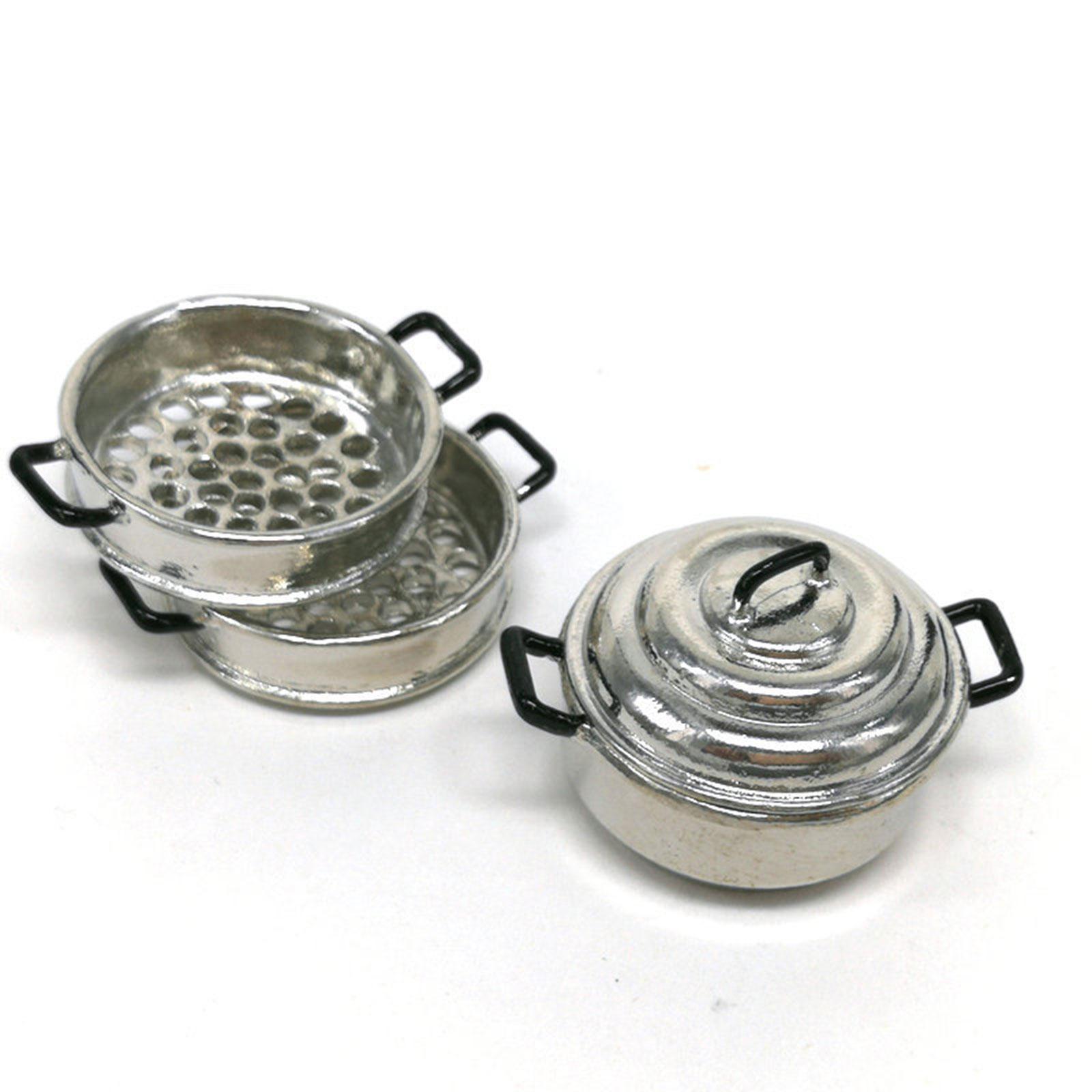 1/12 1/6 Dollhouse Accessories 3 Floors Party Supplies Dollhouse Miniature Accessories Kitchen Utensils Pot for Mini House Dollhouse Decor