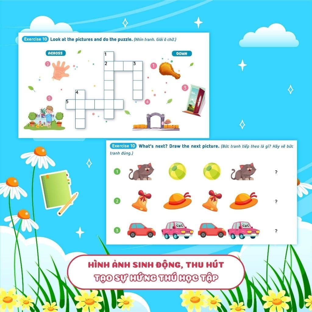 Sách - Phiếu Ôn Hè Toán + Tiếng Việt + Tiếng Anh Lớp 1 - Combo 3 Cuốn - Megabook