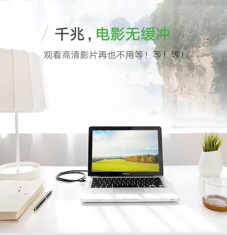 Ugreen UG30834NW115TK 2M màu Đen Cáp mạng CAT6 UTP 90 độ - HÀNG CHÍNH HÃNG