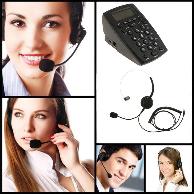 Call Center Telephone Headset w/ Noise Cancelling Microphone For Desk Office