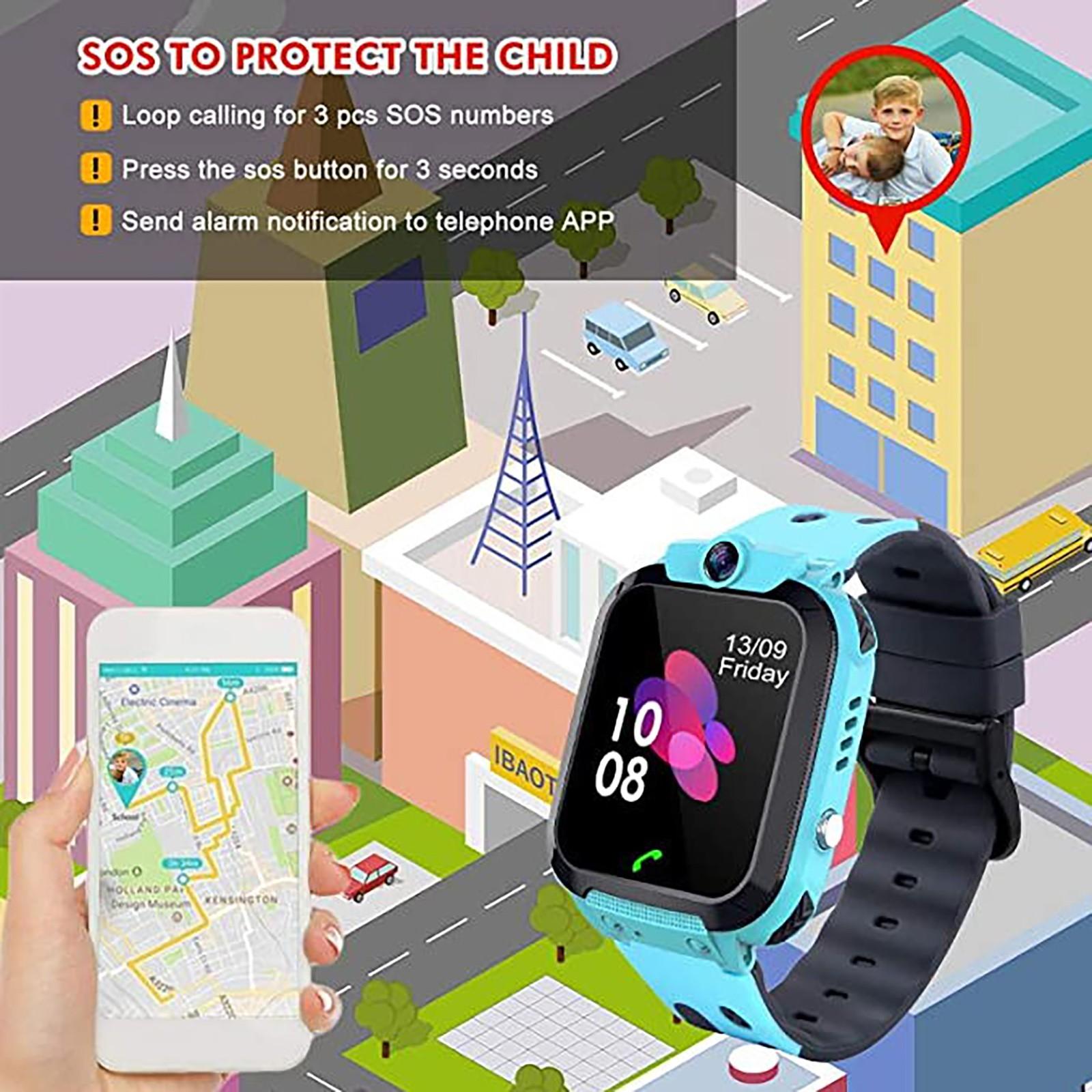 Trẻ Em Chống Mất Gps Sos Gọi Gsm Đồng Hồ Thông Minh Điện Thoại Trẻ Em Dây Đồng Hồ Thông Minh Smartwatch Cho Bé Trai Bé Gái Chống Nước Tặng dành Cho Ios Android