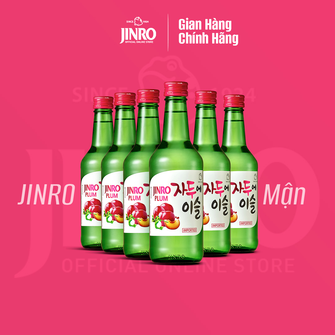 Soju Hàn Quốc JINRO VỊ MẬN 360ml - Combo 6 chai