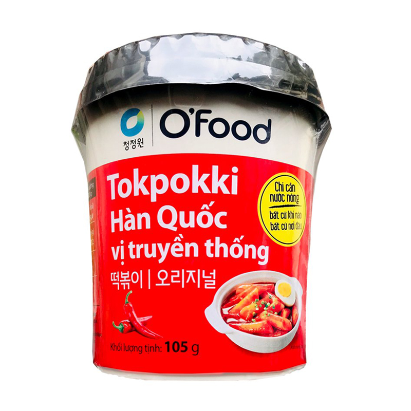 Bánh Gạo Tokpokki Hàn Quốc Ăn Liền Vị Truyền Thống O'Food Ly 105g