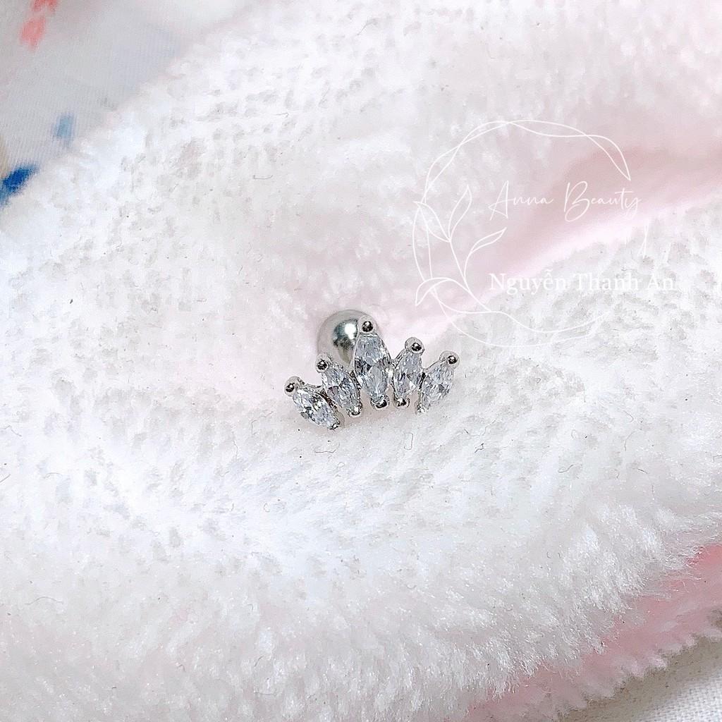 Khuyên tai đá xinh bằng thép y tế - XUÂN SHOP