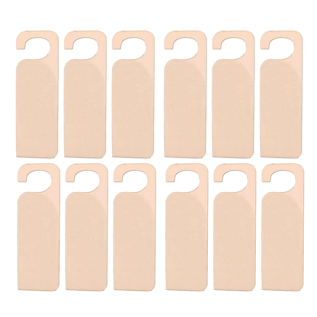 12pcs Unfinished Wood Door Knob Hangers DIY Craft Hanging Disturb Plaque