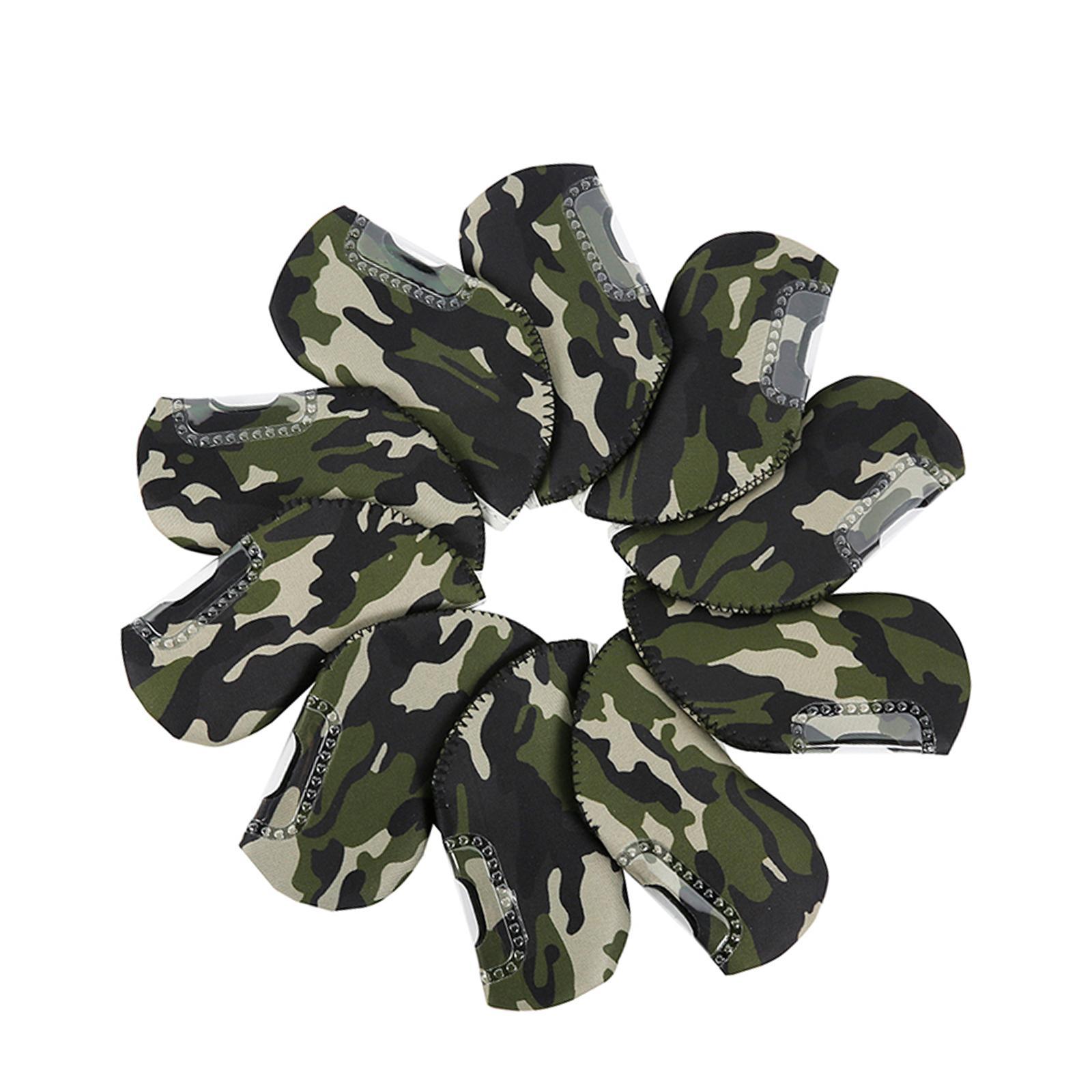 10Pcs Golf Iron Club Head Covers Set Golf Headcover Protection Golfer Gift