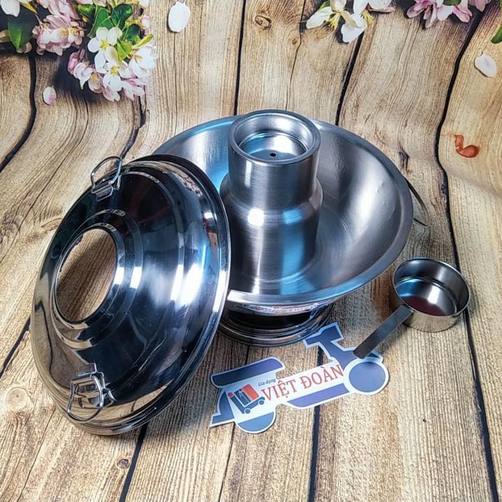 Nồi Lẩu CỔ ĐIỂN sử dụng THAN hoặc CỒN 22cm INOX. Dụng cụ nấu bếp đậm chất TRUYỀN THỐNG