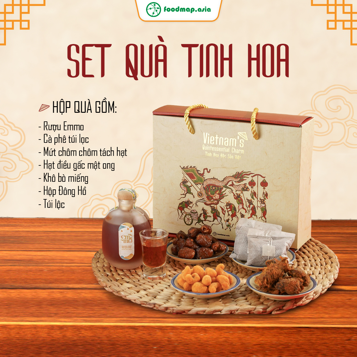 Set Quà Tết Tinh Hoa - Đặc Sản Ngon Lành - FoodMap - BST Tết Giáp Thìn 2024