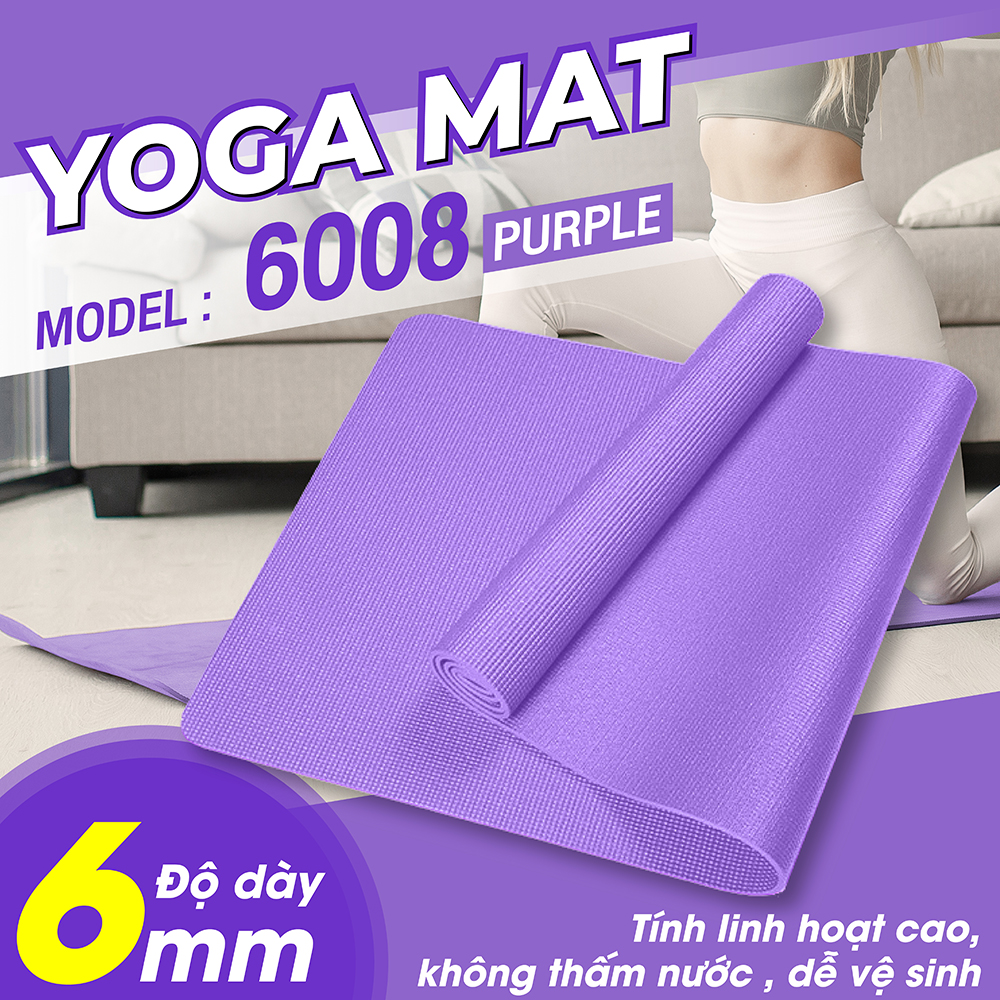 Thảm Tập Yoga cao cấp , chống trượt TPE - 6MM, thảm Tập Gym và Yoga Chuyên Nghiệp