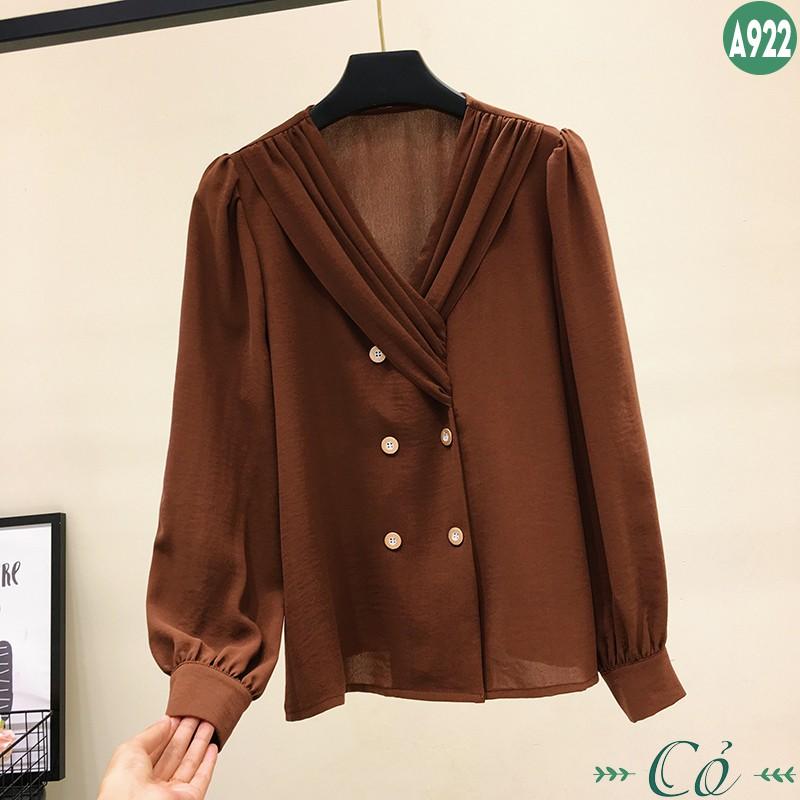 Áo sơ mi xếp ly giả vest - A922