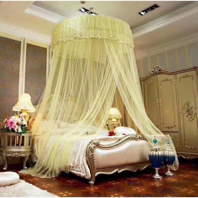 Mùng công chúa cao cấp treo trần phong cách Hoàng gia, màn khung tròn không khoan tường 1 lớp cho phòng ngủ đẹp chống muỗi ZO HOME