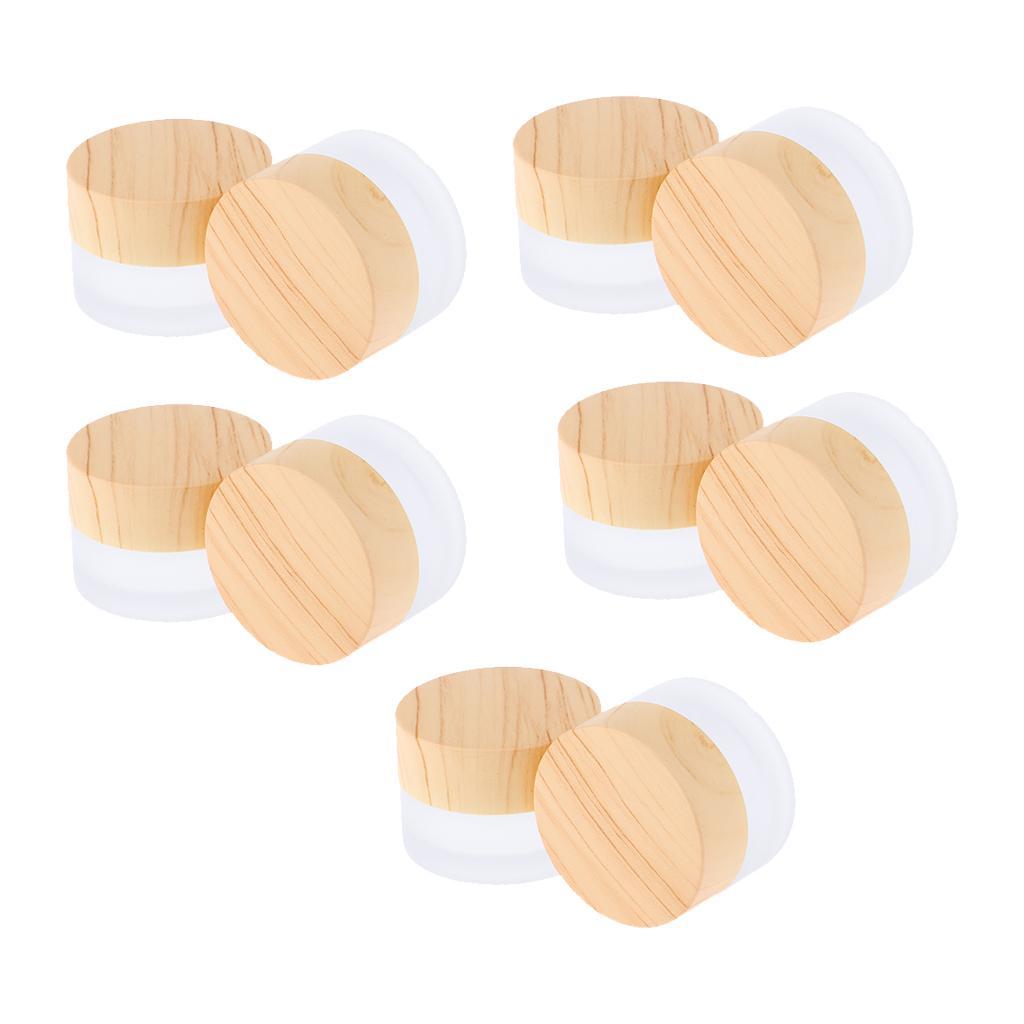 10x 5g Glass Cosmetic Box Bottle Cream Glass Jar Pot Lotion Container Empty