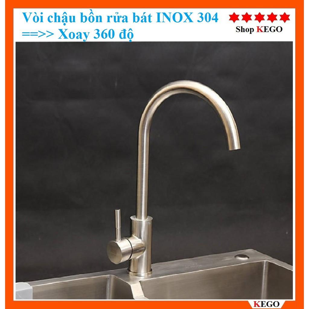 Vòi rửa chén bát dòng cắm chậu xoay 360 độ chất liệu inox 304 chống bám vân tay chống rỉ tuyệt đối