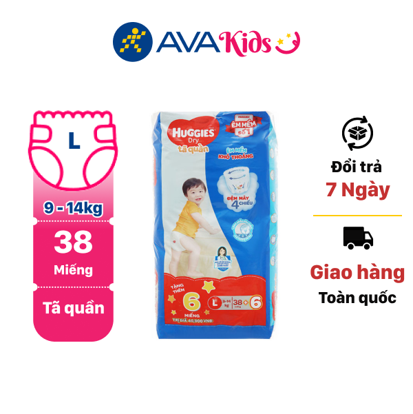 Tã quần Huggies size L 38 miếng (cho bé 9 - 14kg)