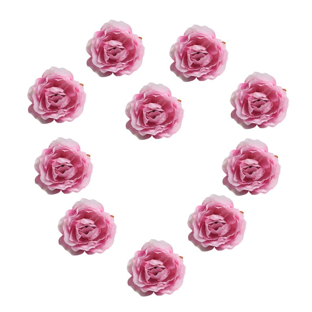50pcs Artificial Silk Rose Flower Head DIY Wedding Party Decor Pink