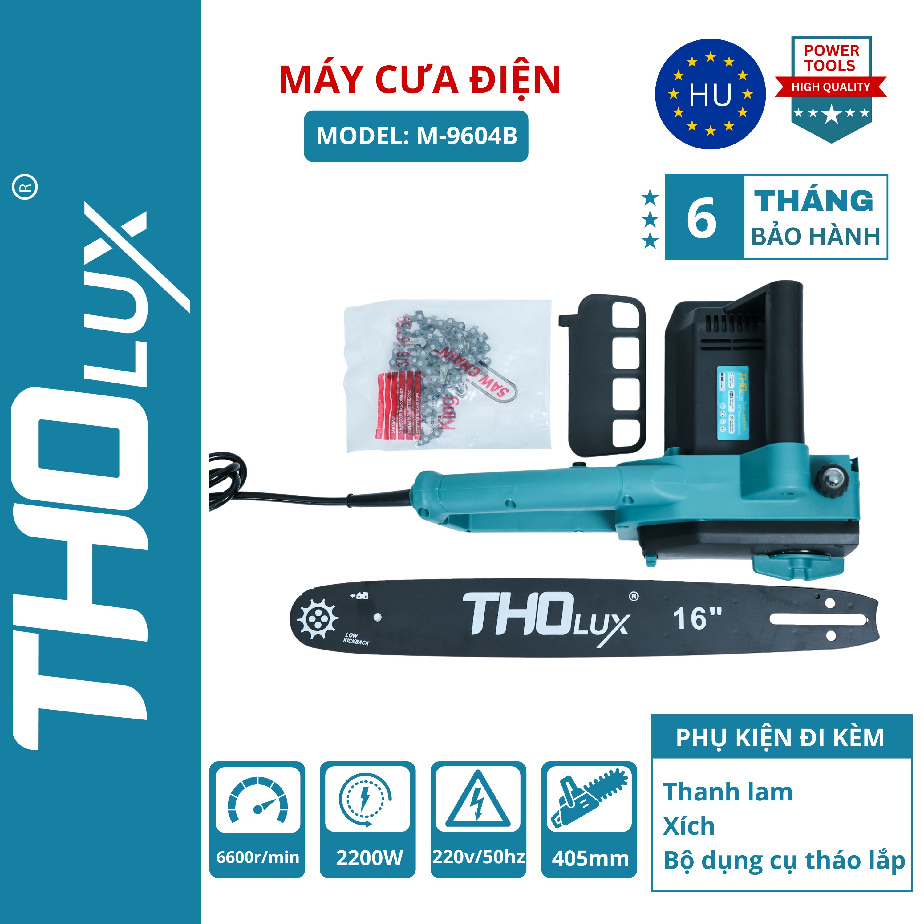 Máy Cưa Xích Động Cơ Điện Công Suất Lớn 2000W Chính Hãng Lưỡi Cưa 405mm Động Cơ Lõi Đồng