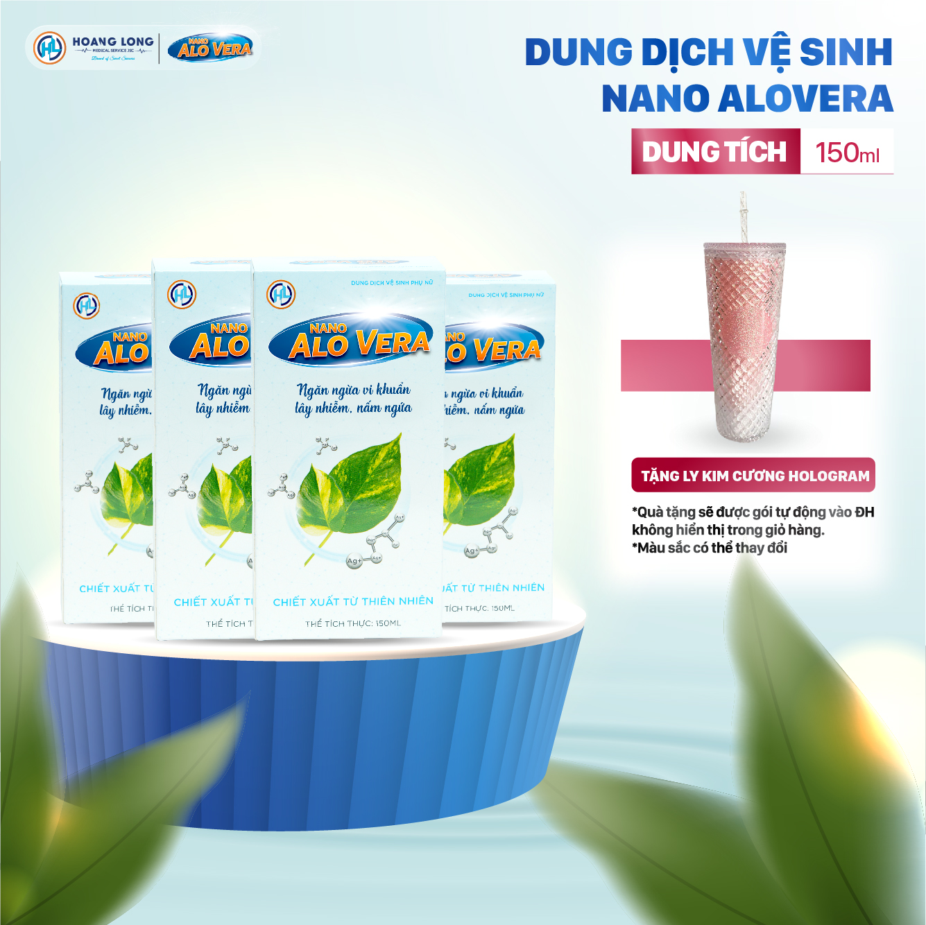 (Mua 4 Tặng 1 Quà Hot) 04 Dung Dịch Vệ Sinh Nano AloVera Chai Lớn (150ml) - Hỗ Trợ Điều Trị Viêm Nhiễm Phụ Khoa Nam Nữ Women