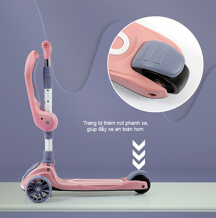 Xe chòi chân cho bé Bánh phát sáng có LED và nhạc - XSCO