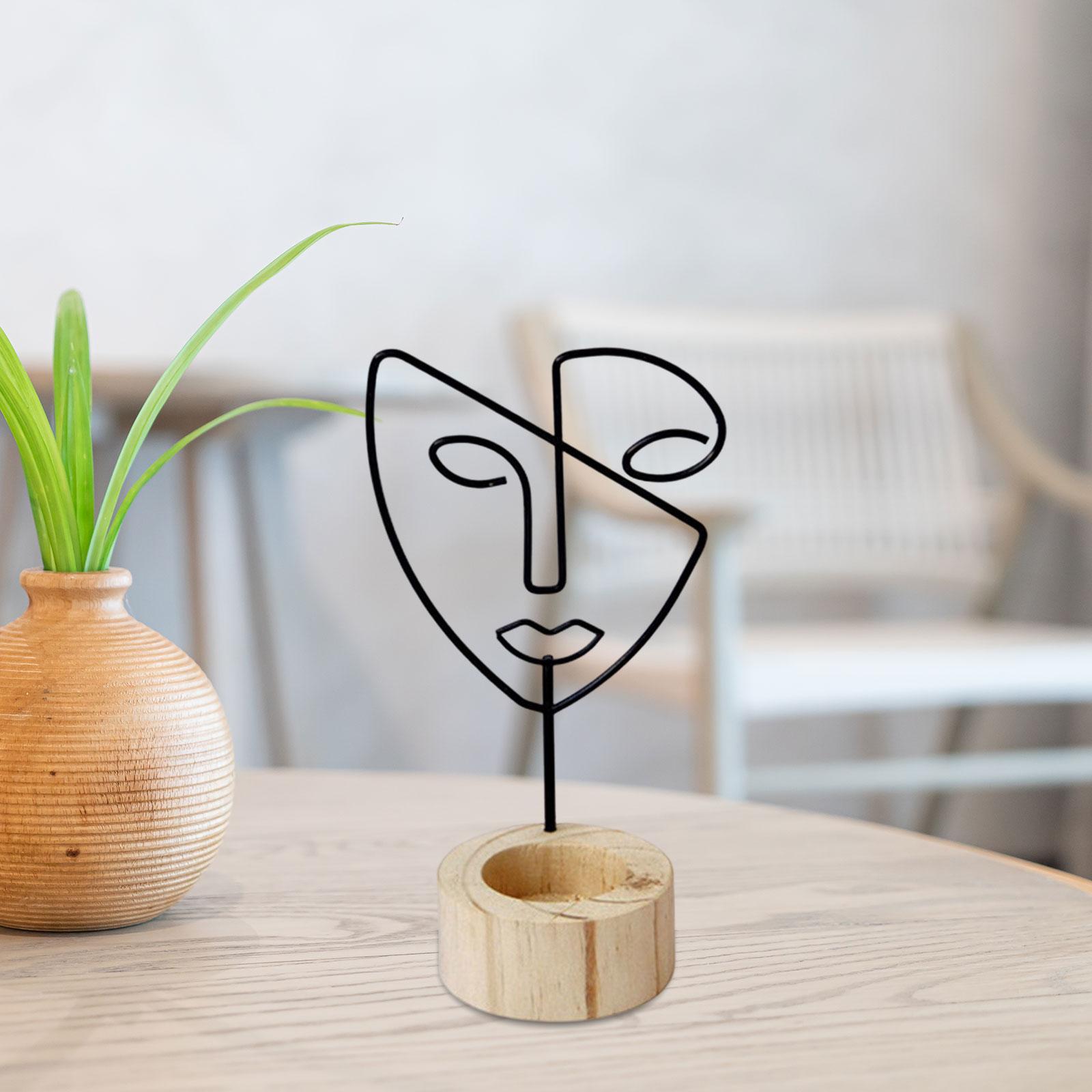 Candlestick Holders Abstract Face Statue Figurines Tealight Candleholder