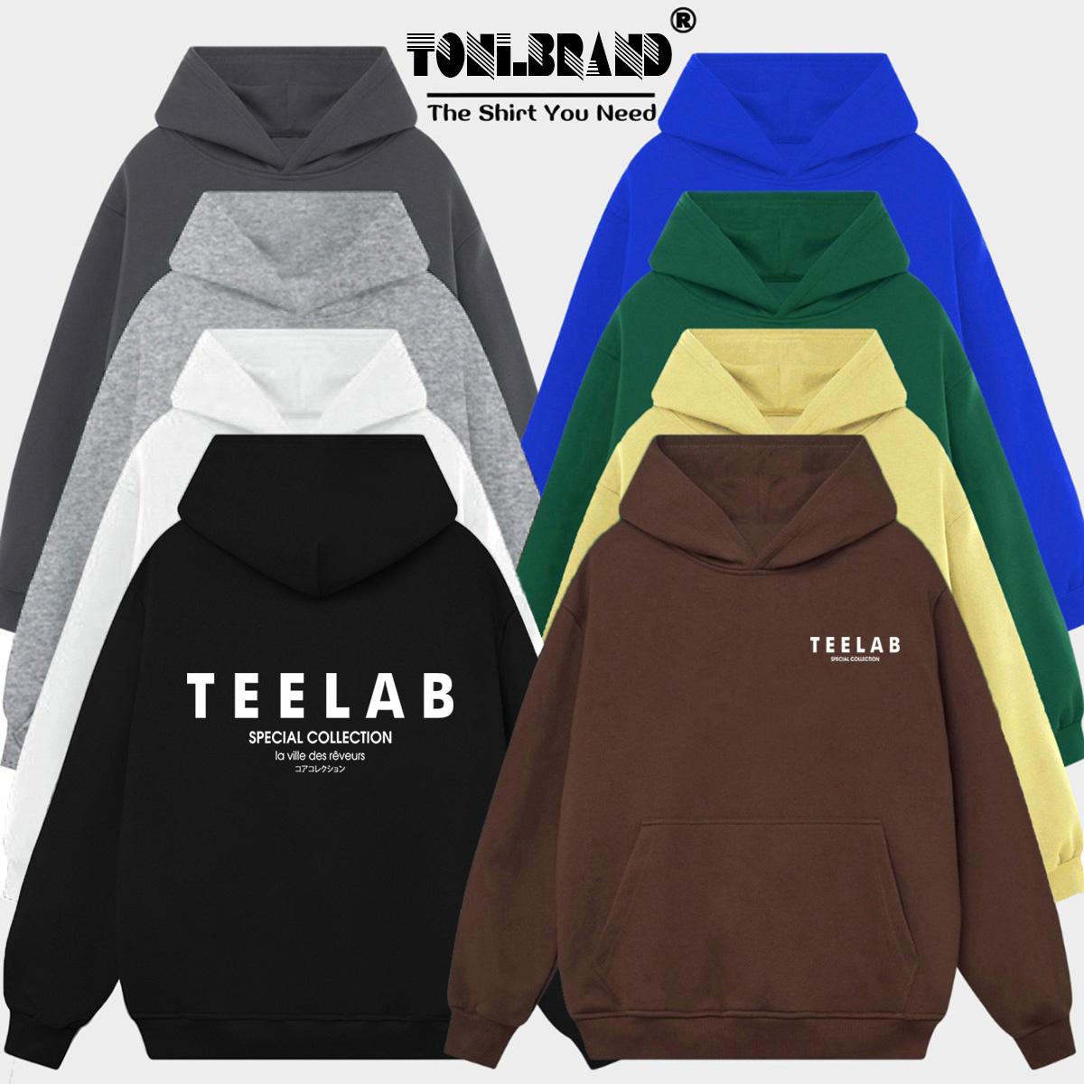 Áo Hoodie Local Brand TEELAB nỉ bông dày form rộng Unisex Full Box (HD2100L - Kèm Video Ảnh Thật)